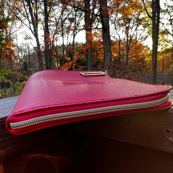 Authentic DIOR RED FLAT POUCH cosmetic bag Dior clutch - Picture 8 of 12